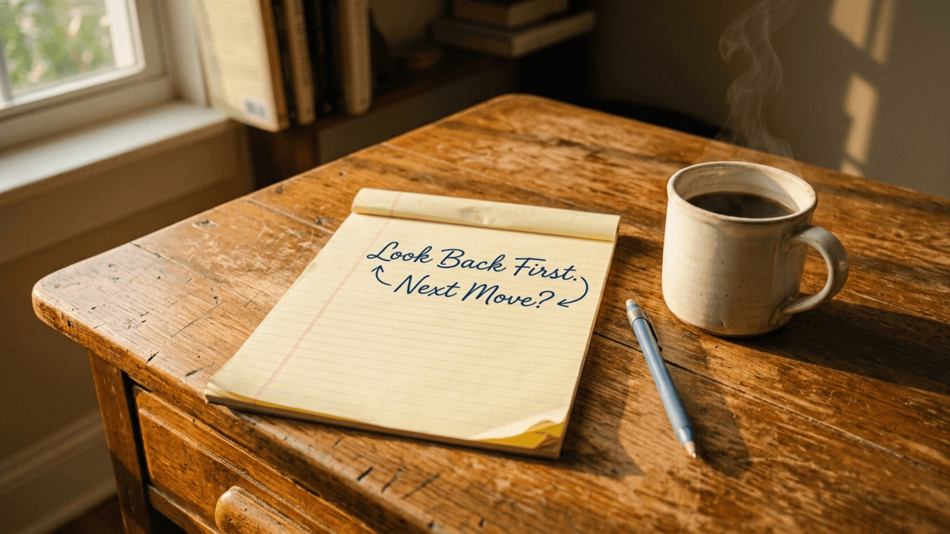 Yellow Legal pad with look back first